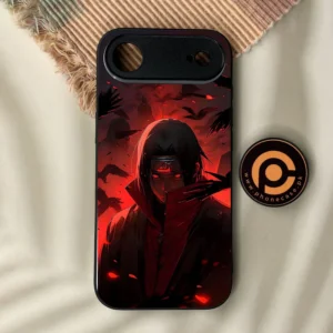 iPhone Air - Red Rings Itachi - Premium Metal Printed Soft Bumper Shock Proof Case - Image 1