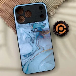 iPhone 17 Pro Max - Blue Marble Series - Premium Metal Printed soft Bumper shock Proof Case - Image 1