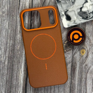 iPhone 17 Pro Max - Branded Leather Texture MagSafe Compatible Anti-Slip Soft Case - Image 1