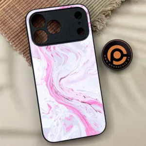 iPhone 17 Pro Max - Pink Marble Series - Premium Metal Printed soft Bumper shock Proof Case - Image 1
