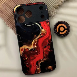 iPhone 17 Pro - Red Gold Marble - Premium Metal Printed soft Bumper shock Proof Case - Image 1