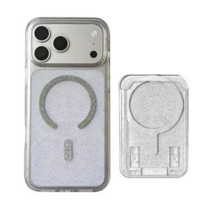 iPhone 17 Pro - 2 in 1 Luxury Glitter MagSafe supported Case with Detachable Card Wallet Holder - Image 1