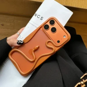 iPhone 17 Pro Max - Luxury Snake Plating Armor Bumper Case - Orange - Image 1