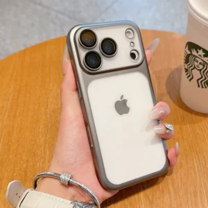 iPhone 17 Pro Max - Luxury Electroplated Metal Feel with Built-in Camera Lens Protection Case - Image 1