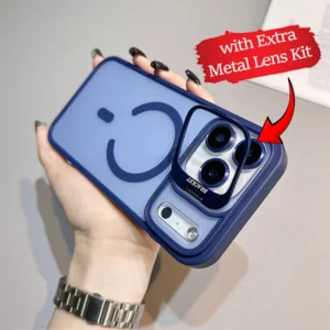 iPhone 17 Pro Max - MagSafe Matte Frosted Lens Holder Case with Extra Metal Lens Kit - Image 1