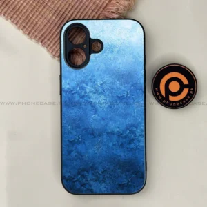 iPhone 17 - Blue Marble Series - Premium Printed Glass soft Bumper shock Proof Case - Image 1