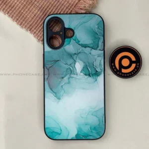 iPhone 17 - Blue Marble Series - Premium Printed Glass soft Bumper shock Proof Case - Image 1