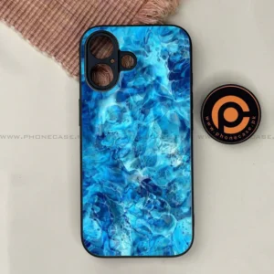 iPhone 17 - Blue Marble Series - Premium Printed Glass soft Bumper shock Proof Case - Image 1