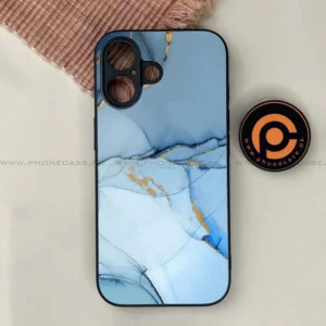 iPhone 17 - Blue Marble Series - Premium Printed Glass soft Bumper shock Proof Case - Image 1