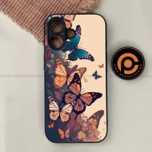iPhone 17 - Butterflies Design Series - Premium Printed Glass soft Bumper shock Proof Case - Image 1