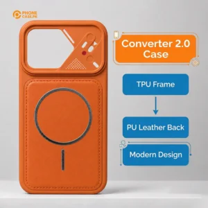 iPhone 16 Pro Max- Converter 2.0 Cover - AeroGrip Leather MagSafe Phone Case - Image 1