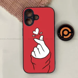 iPhone 17 - Finger Heart BTS - Premium Metal Printed soft Bumper shock Proof Case - Image 1