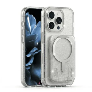 iPhone 16 Pro Max - 2 in 1 Luxury Glitter MagSafe supported Case with Detachable Card Wallet Holder - Image 1