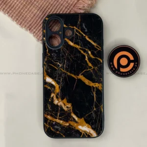 iPhone 17 - Golden Black Marble - Premium Metal Printed soft Bumper shock Proof Case - Image 1