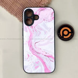 iPhone 17 - Pink Marble Series - Premium Printed Glass soft Bumper shock Proof Case - Image 1
