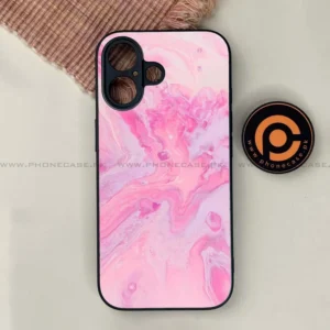 iPhone 17 - Pink Marble Series - Premium Printed Glass soft Bumper shock Proof Case - Image 1