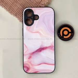 iPhone 17 - Pink Marble Series - Premium Printed Glass soft Bumper shock Proof Case - Image 1