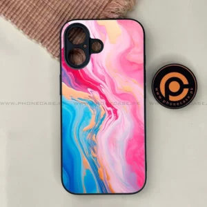 iPhone 17 - Pink Marble 2.0 Series - Premium Printed Glass soft Bumper shock Proof Case - Image 1