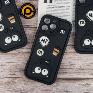 iPhone 16 Pro Max Cute 3D Briquette m&m icons Liquid silicon Case - Image 1