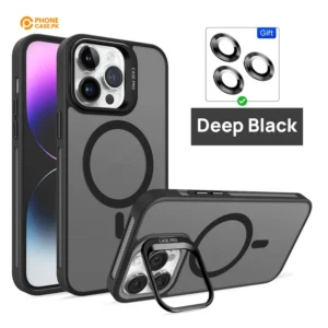 iPhone 16 Pro Max - Linex Matte Magnetic Lens Holder Case with Metal Lens Kit - Image 1